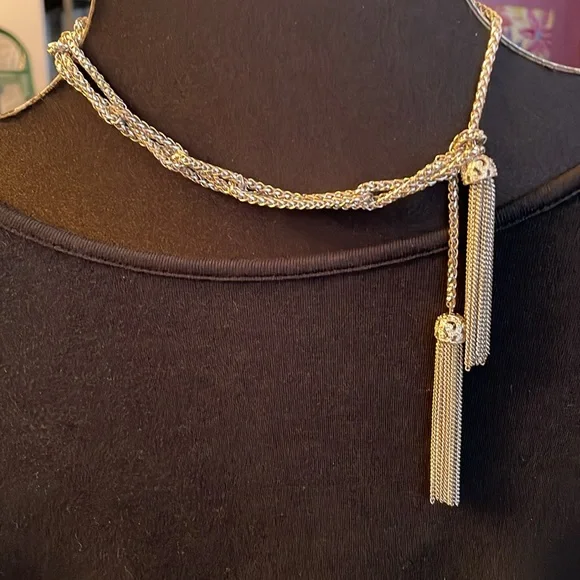 NWT Tassel necklace that can be worn long, short, braided, as a belt -42” chain - Picture 2 of 7